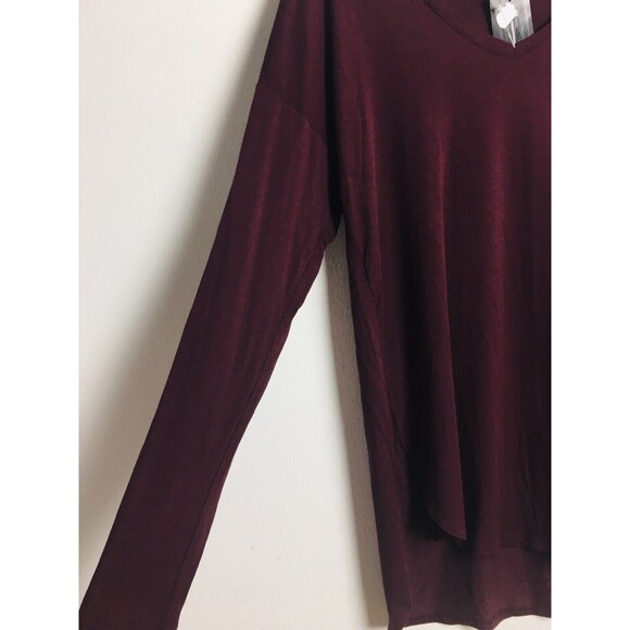 INC Shirt Long Sleeves Burgundy V-Neck Casual Pullover Size S - Picture 11 of 11